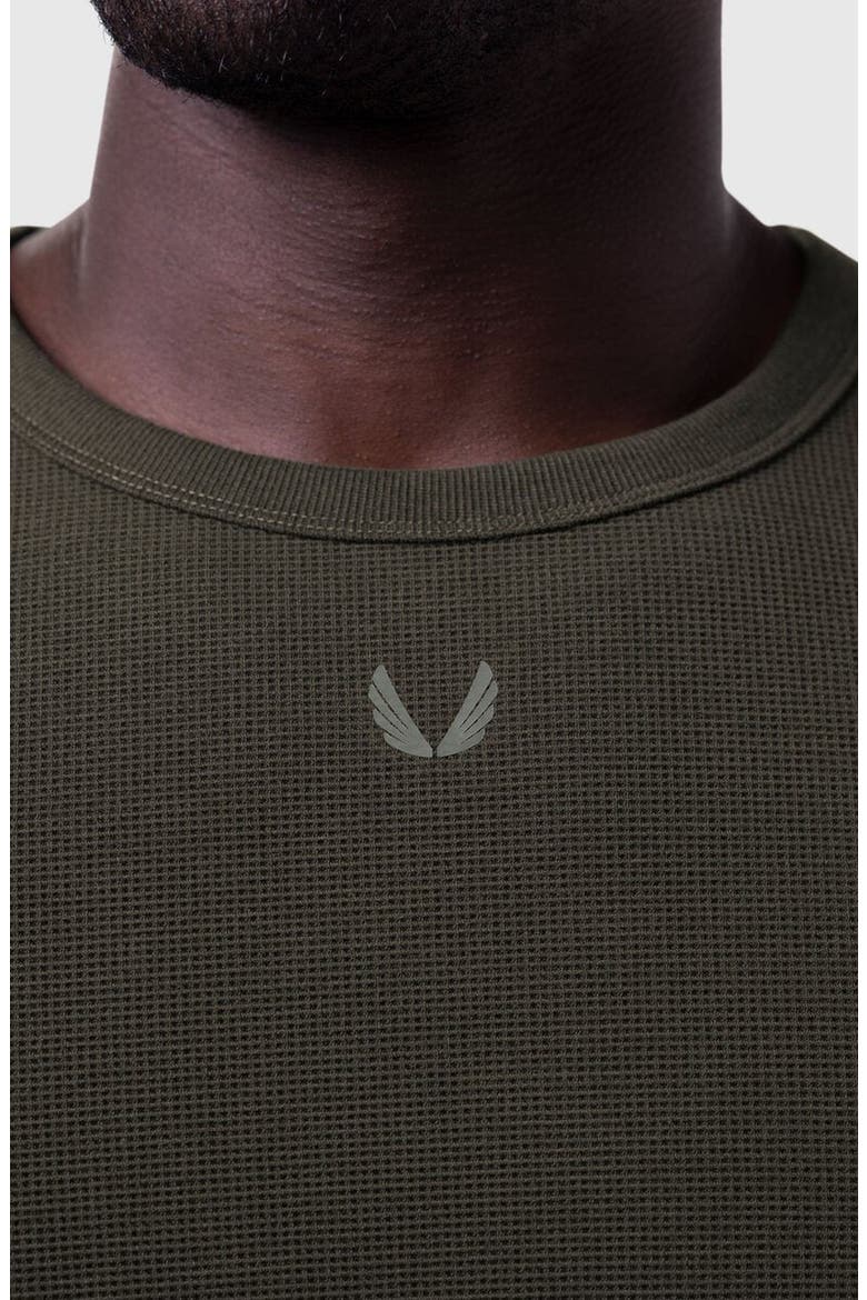 Waffle Knit Long Sleeve, Alternate, color, Olive