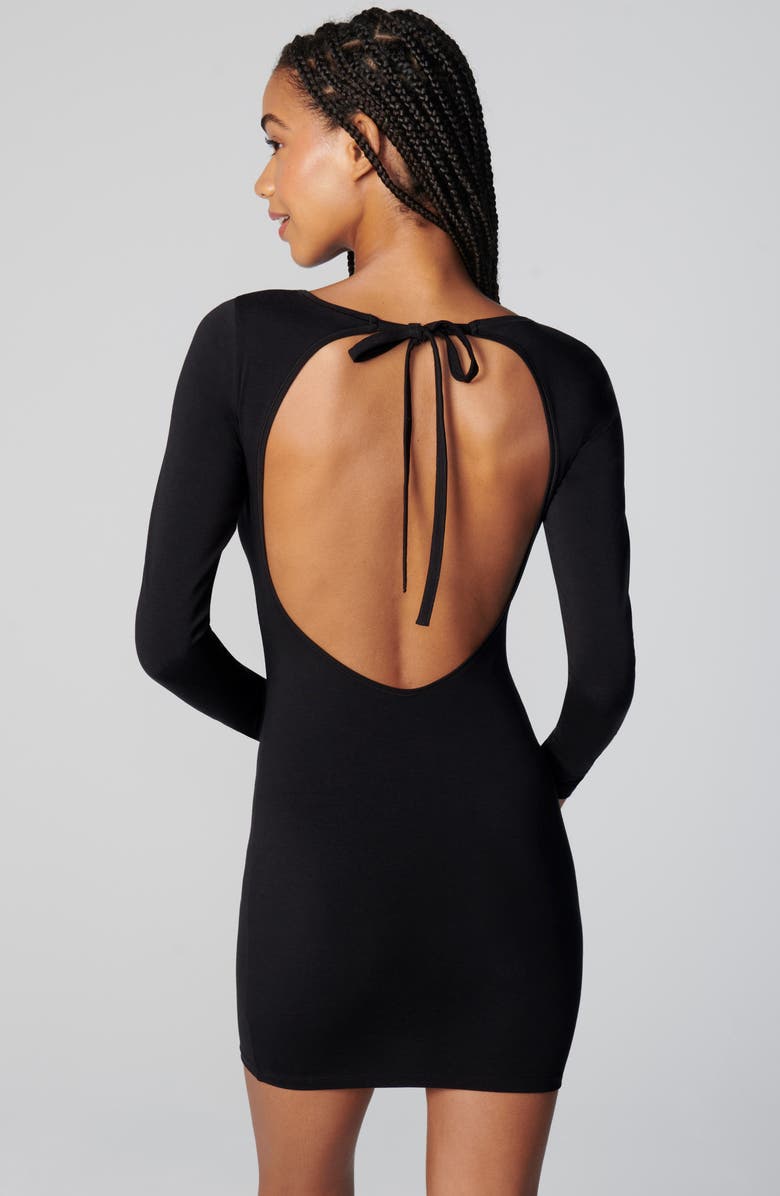 Florence by Mills Long Sleeve Open Back Minidress, Alternate, color, Black