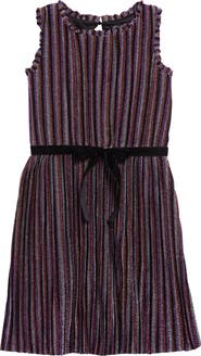 Ava & Yelly Shimmer Stripe Shift Dress