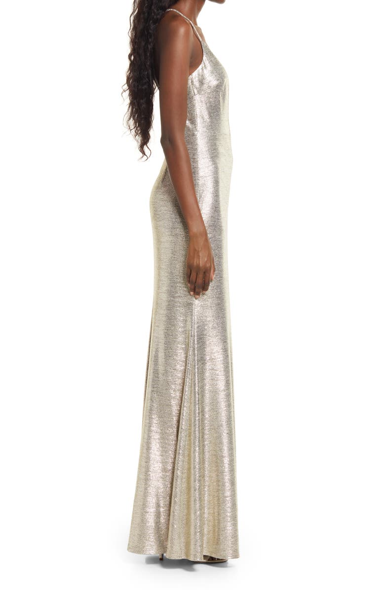 Lulus Came to Stun Mermaid Maxi Dress, Alternate, color, Light Gold
