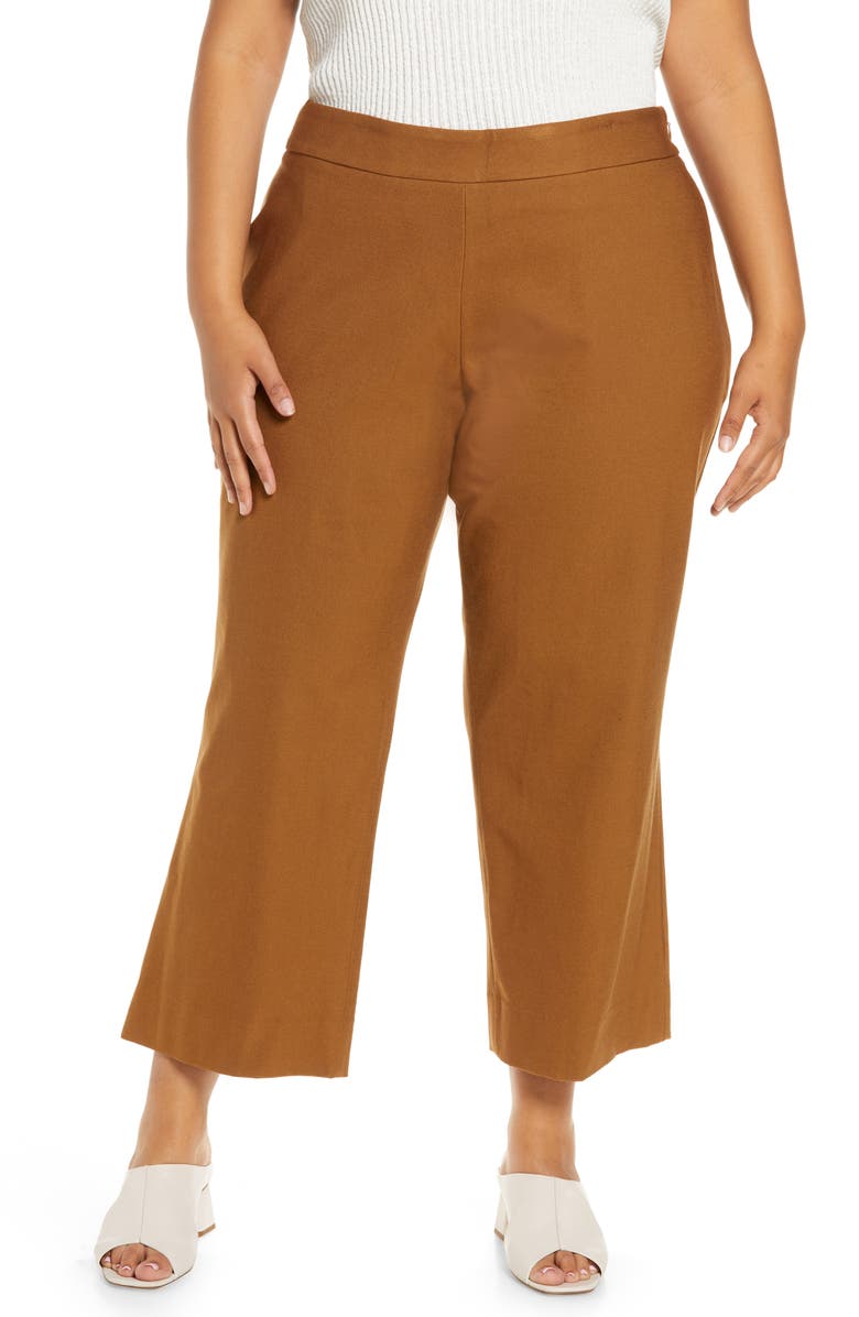Vince Kick Flare Crop Pants, Main, color, Toffee