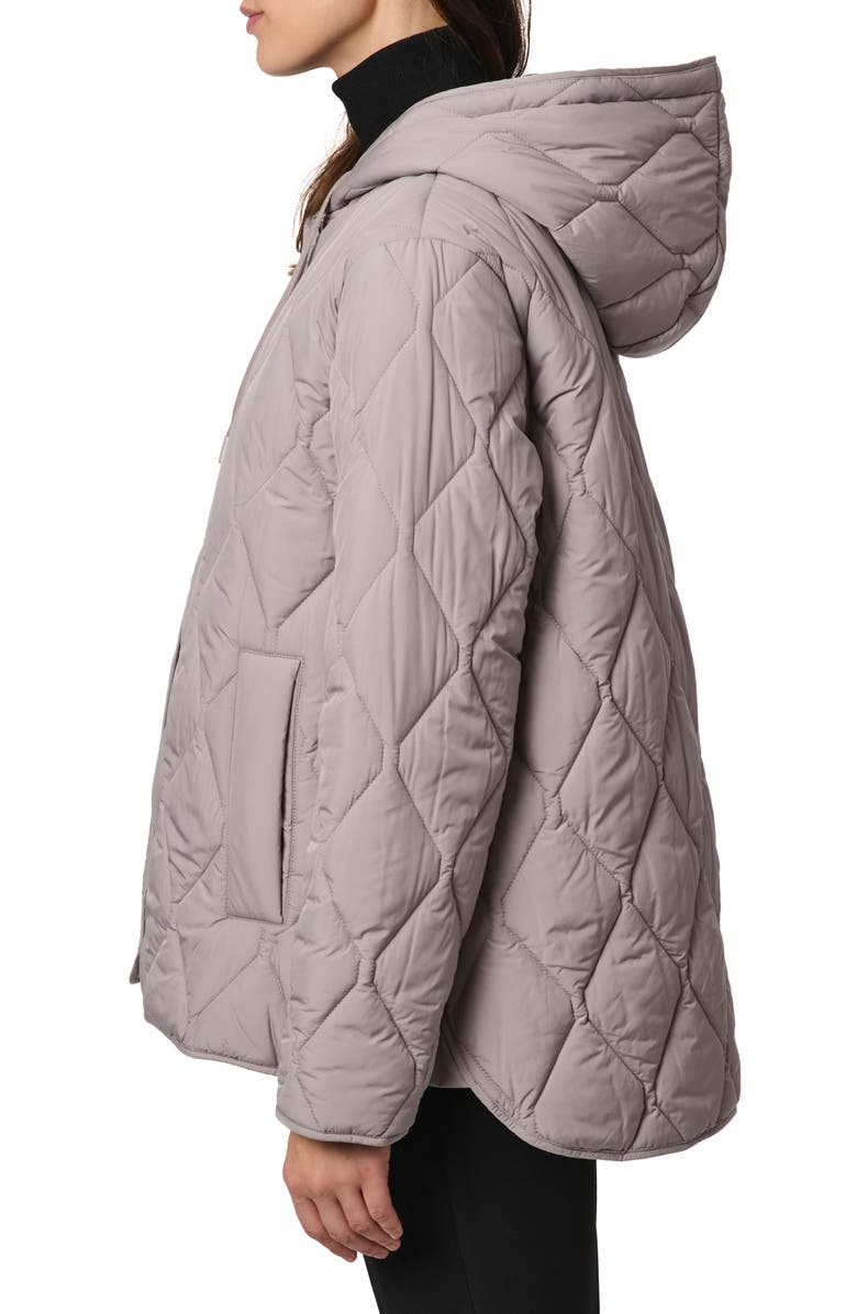 Bernardo Ashbury Diamond Quilted Hooded Liner Jacket, Alternate, color, Ash