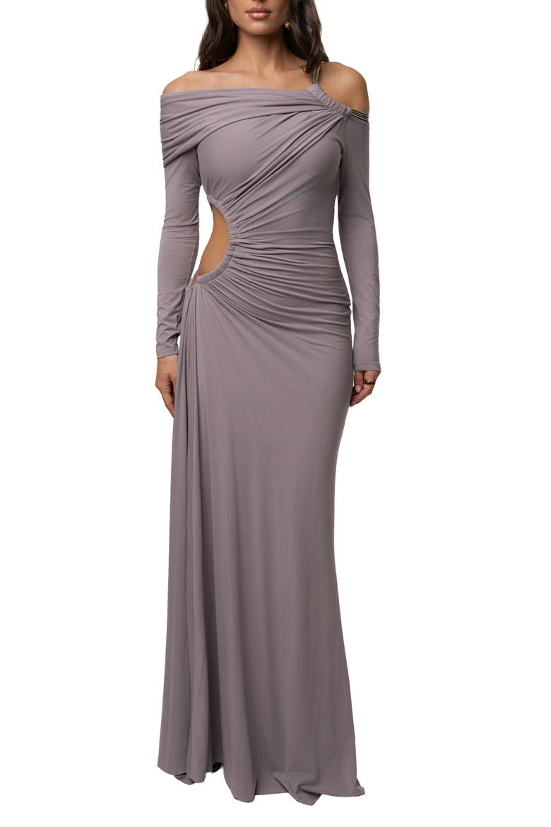 Gilded Grace Maxi Dress, Main, color, Grey