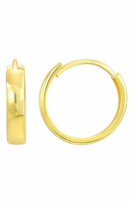 CANDELA JEWELRY 14K Gold Huggie Hoop Earrings
