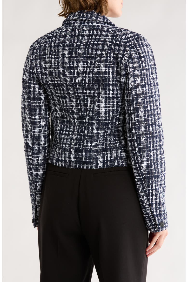 Elvy Double Breasted Crop Tweed Blazer, Alternate, color, NAVY MULTI