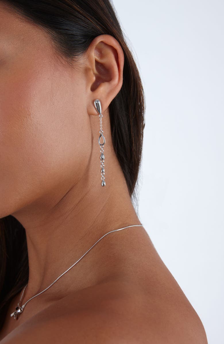 Lucy Quartermaine Station Petal Drop Earrings, Alternate, color, Sterling Silver