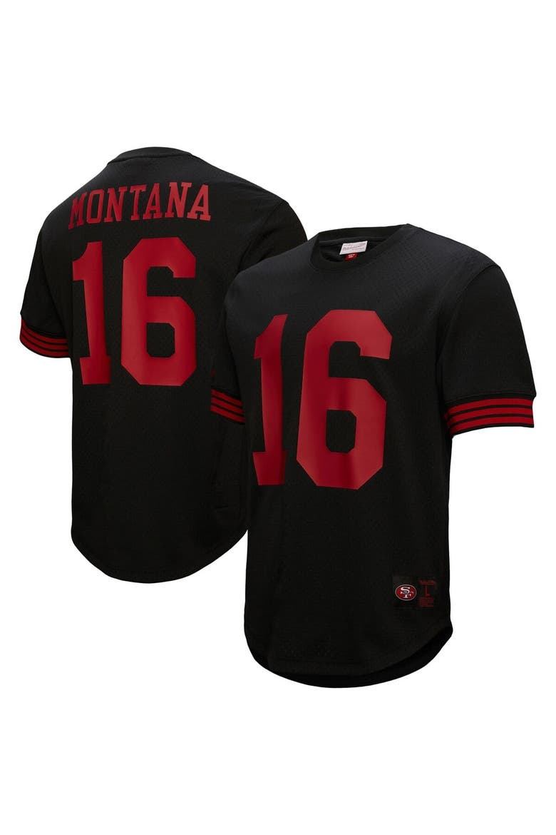 Men's Mitchell & Ness Joe Montana Black San Francisco 49ers Big & Tall Mesh Player Name & Number Top, Main, color, Black