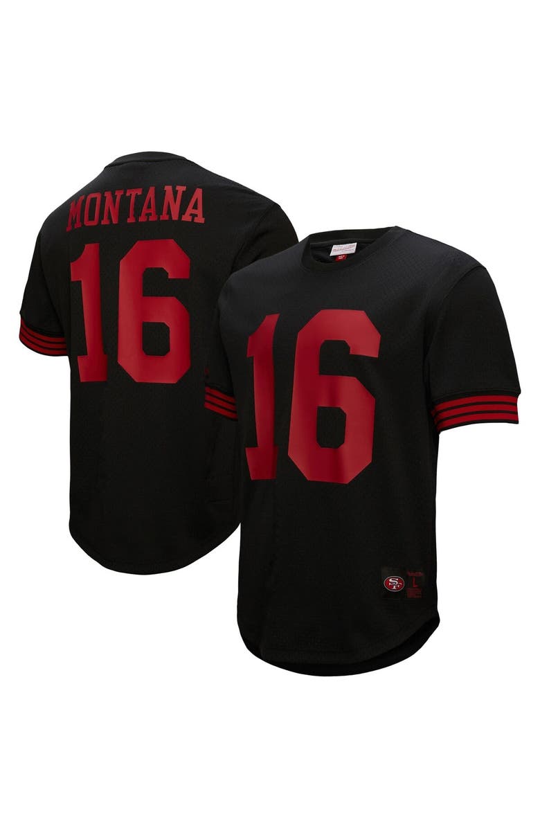 Mitchell & Ness Men's Mitchell & Ness Joe Montana Black San Francisco 49ers Big & Tall Mesh Player Name & Number Top, Main, color, Black