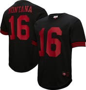 Mitchell & Ness Men's Mitchell & Ness Joe Montana Black San Francisco 49ers Big & Tall Mesh Player Name & Number Top