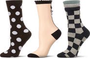 MeMoi Assorted 3-Pack Crew Socks