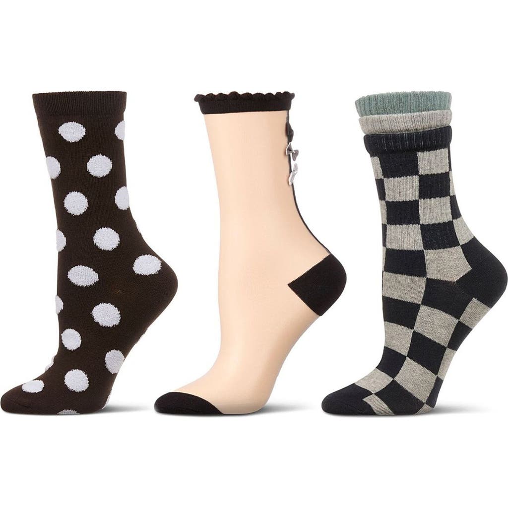 Memoi Assorted 3-pack Crew Socks