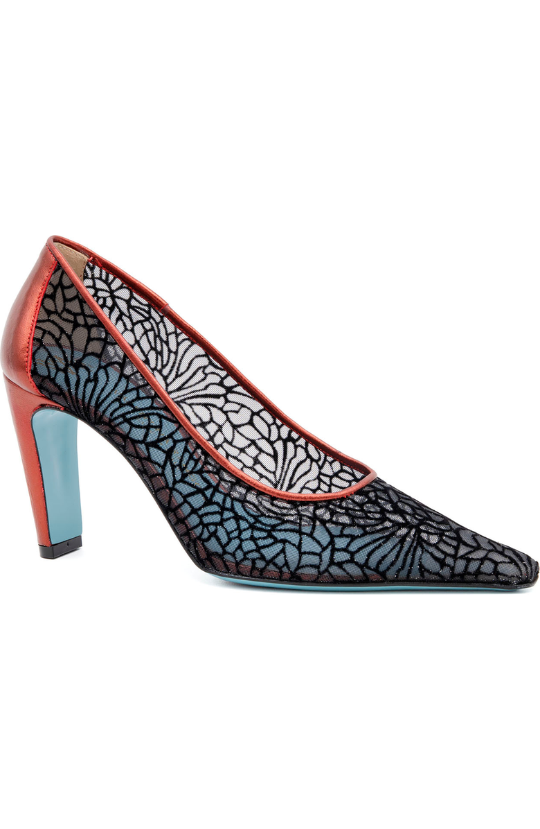 Valentina Rangoni Folgorata Mesh Pump, Main, color, Black Catterdale Mesh