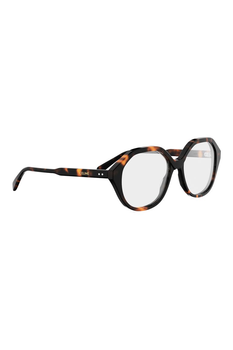 54mm Geometric Eyeglasses, Alternate, color, DARK HAVANA