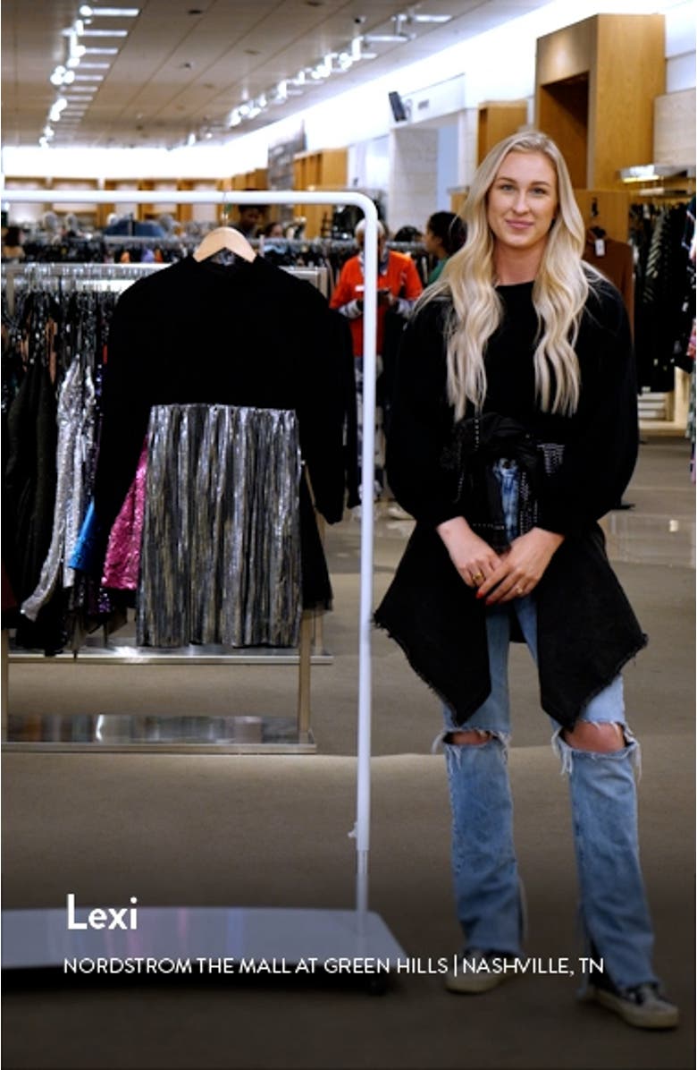 Kids' Mixed Media Long Sleeve Dress, sales video thumbnail