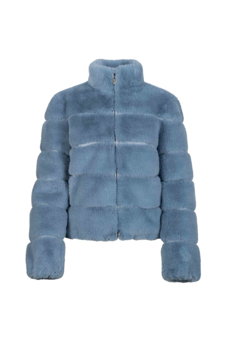Jodi Faux Fur Jacket, Main, color, Blue