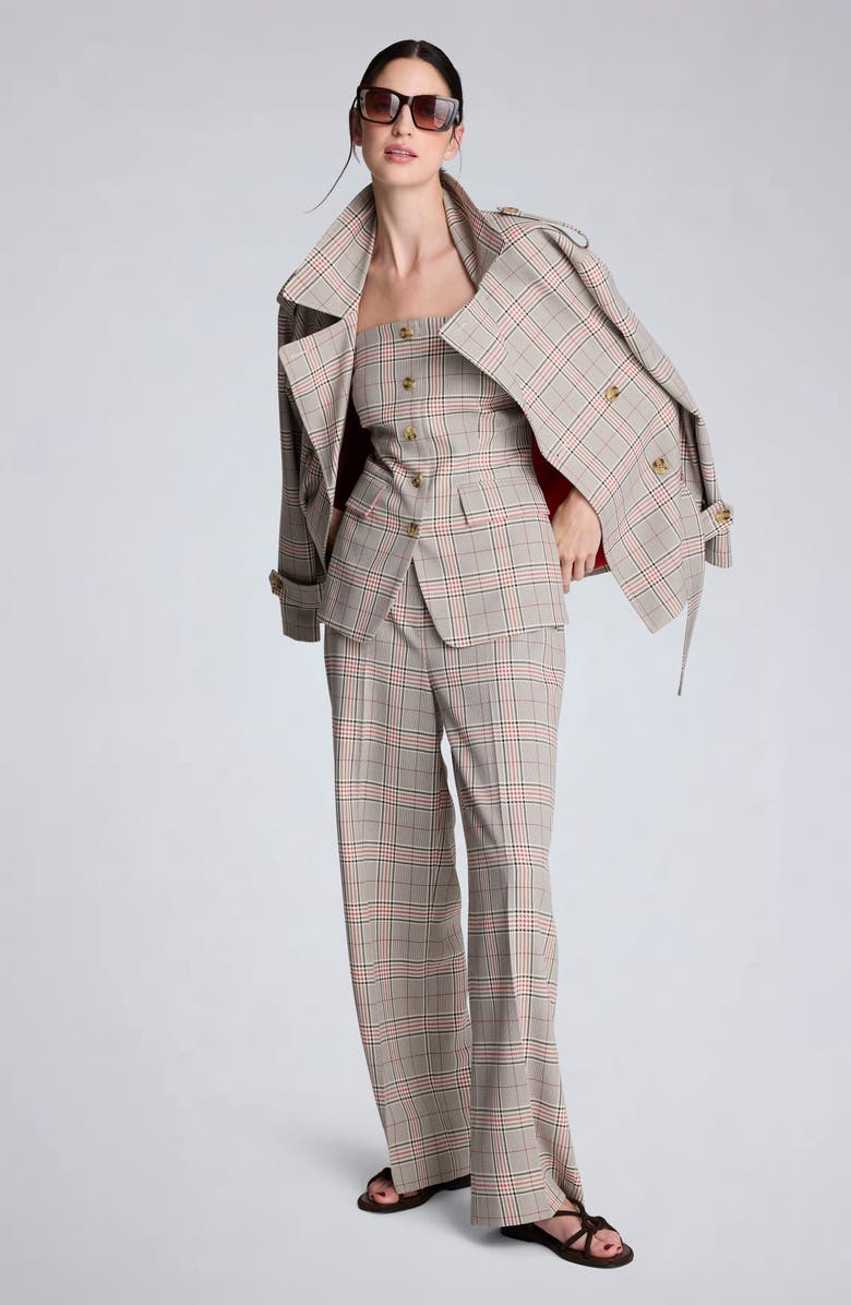 Kenneth Cole Belted Trench Coat, Alternate, color, Oyster Multi