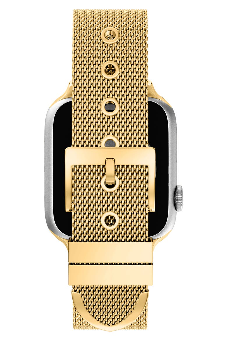 The Kira 18mm Apple Watch® Goldtone Mesh Watchband, Alternate, color, GOLD