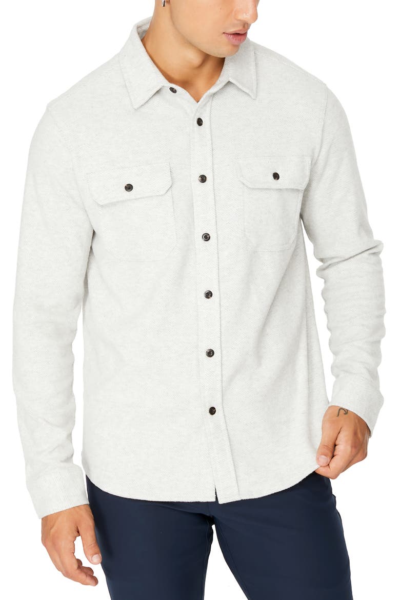 Generation Stretch Twill Button-Up Shirt, Main, color, ECRU