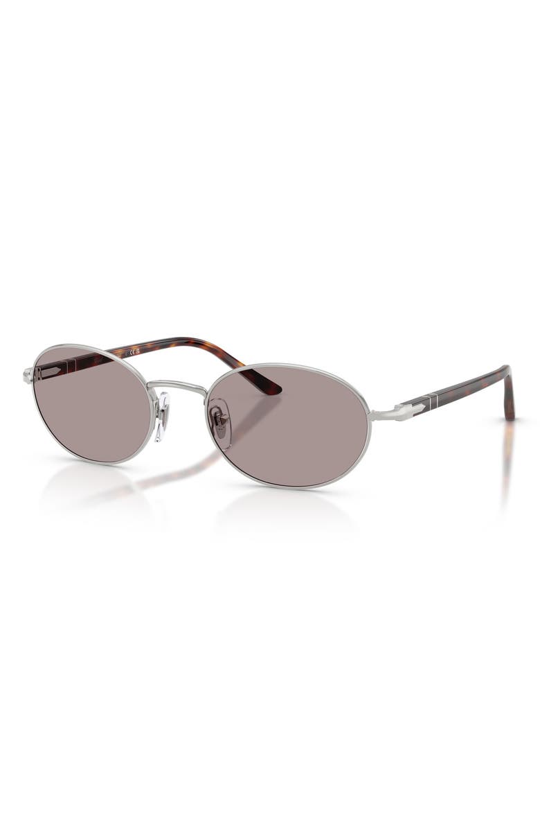Persol 52mm Oval Sunglasses, Alternate, color, Silver / Violet