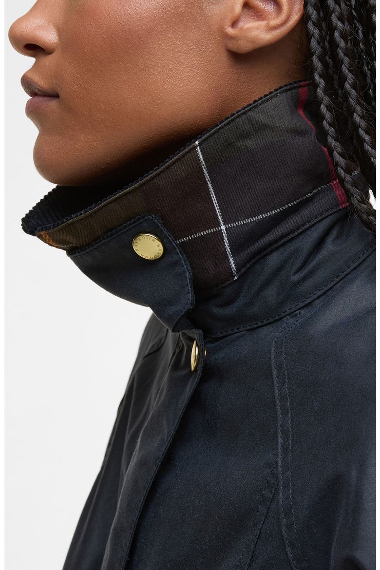 Beadnell Crop Waxed Cotton Jacket, Alternate, color, NAVY CLASSIC