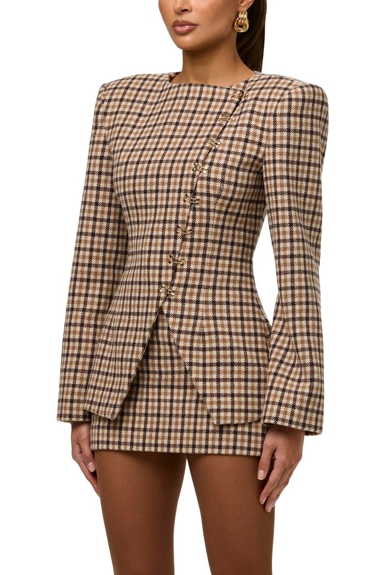 Micro Plaid Fitted Blazer, Alternate, color, SIENNA MICRO PLAID