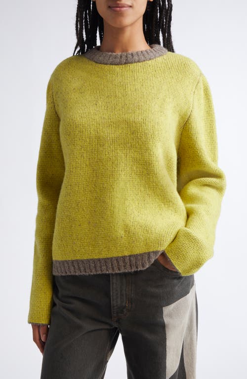 Eckhaus Latta Gender Inclusive Colorblock Merino Wool Blend Sweater in Finch  product