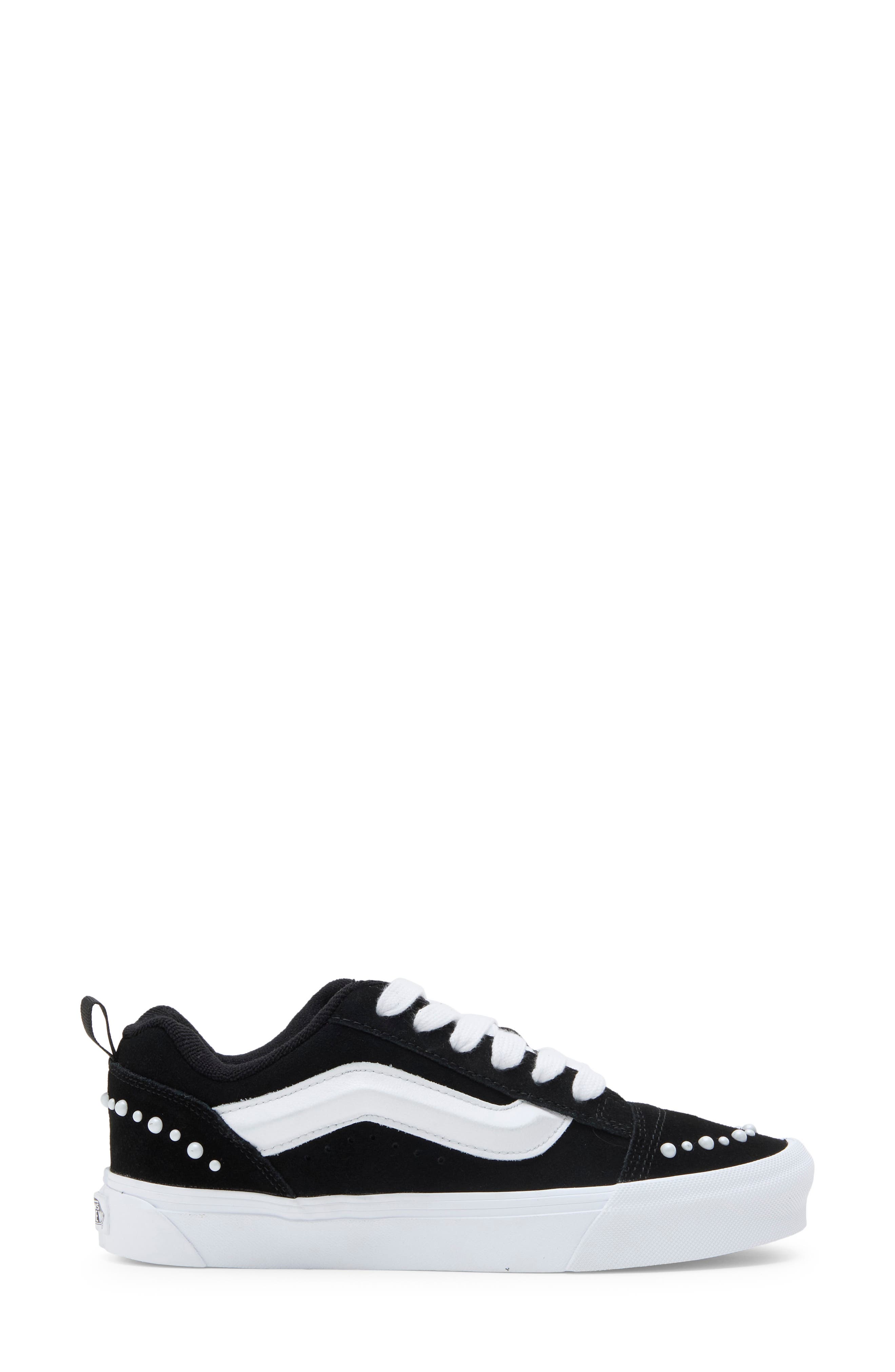 Knu Skool Faux Pearl Sneaker, Alternate, color, KNU SKOOL PEAR BLACK