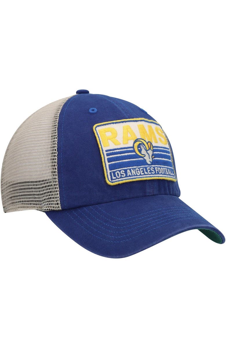 '47 Men's '47 Royal/Natural Los Angeles Rams Four Stroke Clean Up Snapback Hat, Alternate, color,