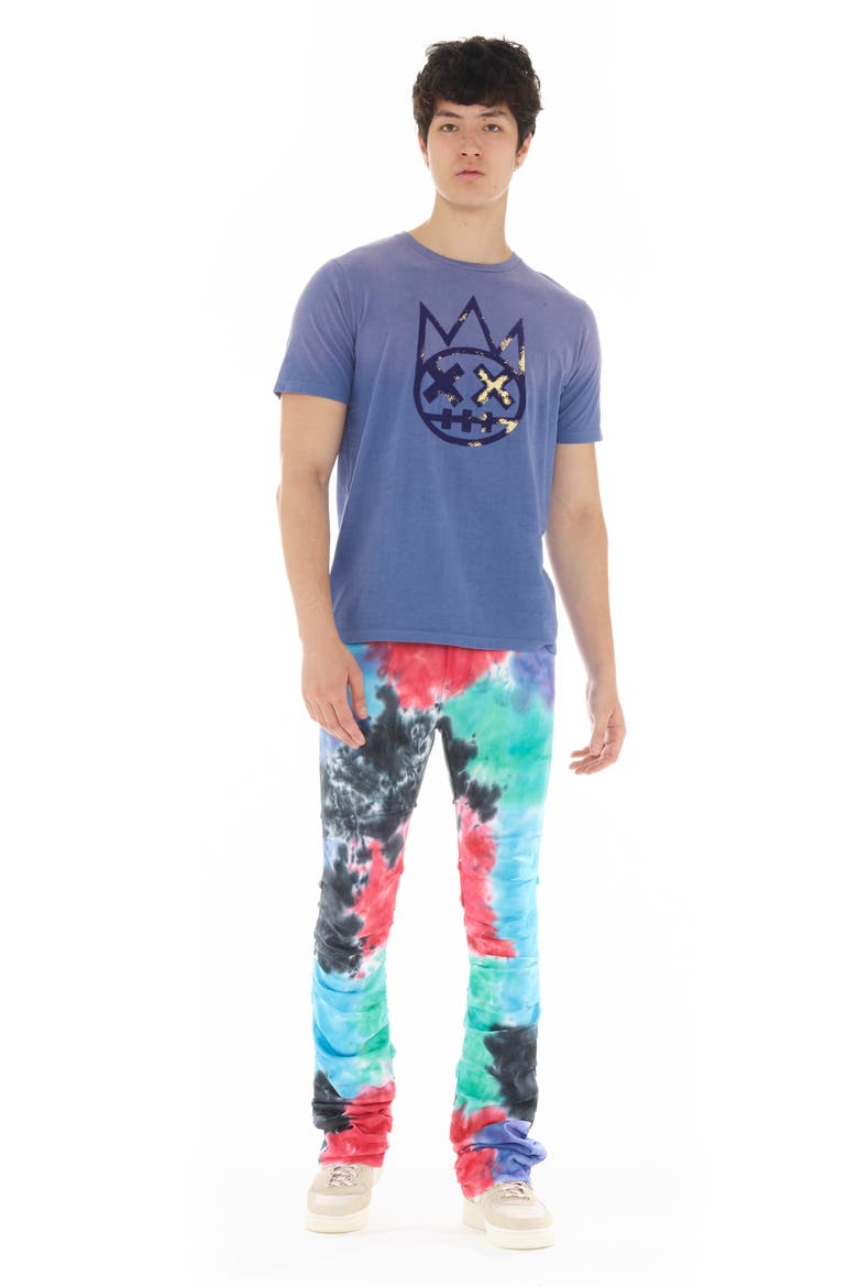 Hipster Nomad Tie Dye Stacked Bootcut Jeans, Alternate, color, TIE DYE