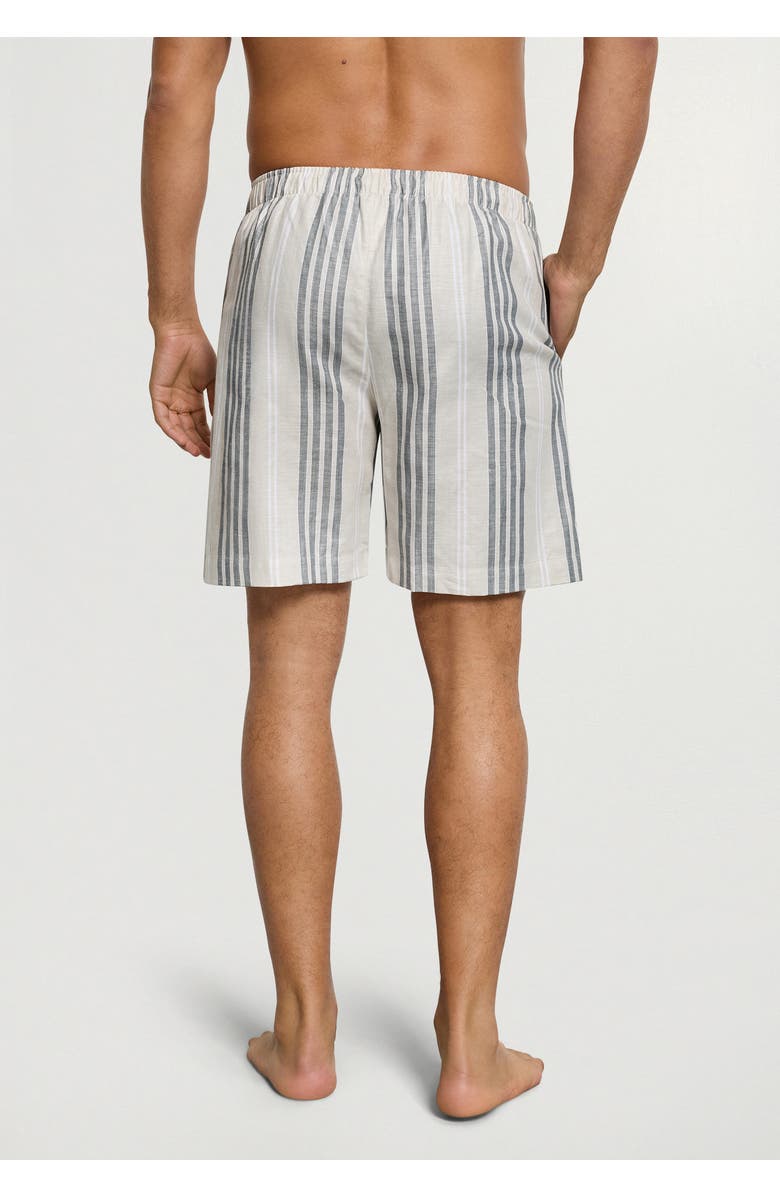 Hanro UC Linen and Cotton Woven Shorts, Alternate, color, Sandy Stripe