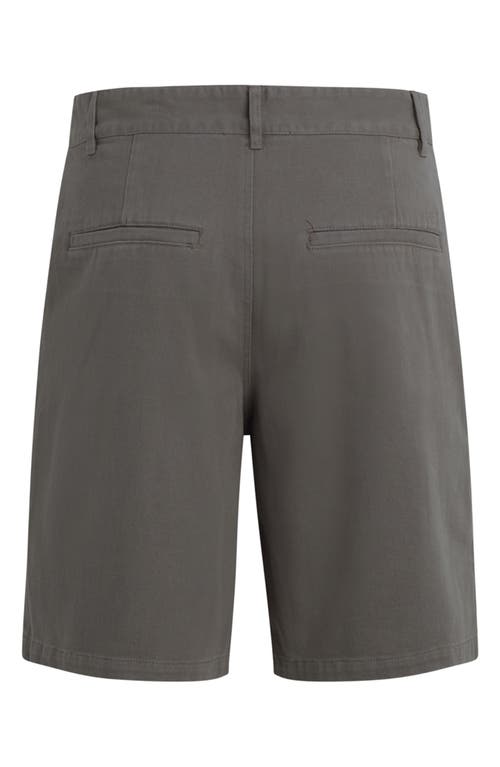 Hudson Jeans Venice Flat Front Grey Cotton Twill Chino Shorts In Castor Grey
