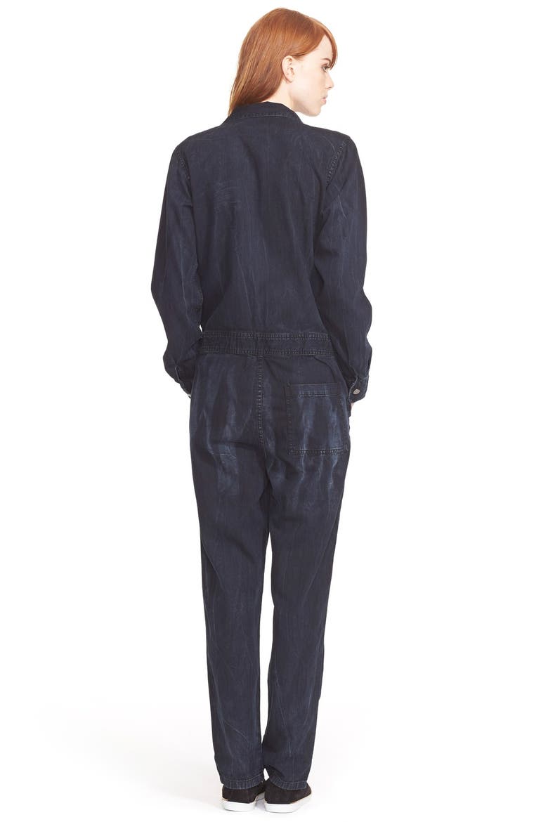 'The Zip Rosie' Denim Jumpsuit, Alternate, color, ASPHALT
