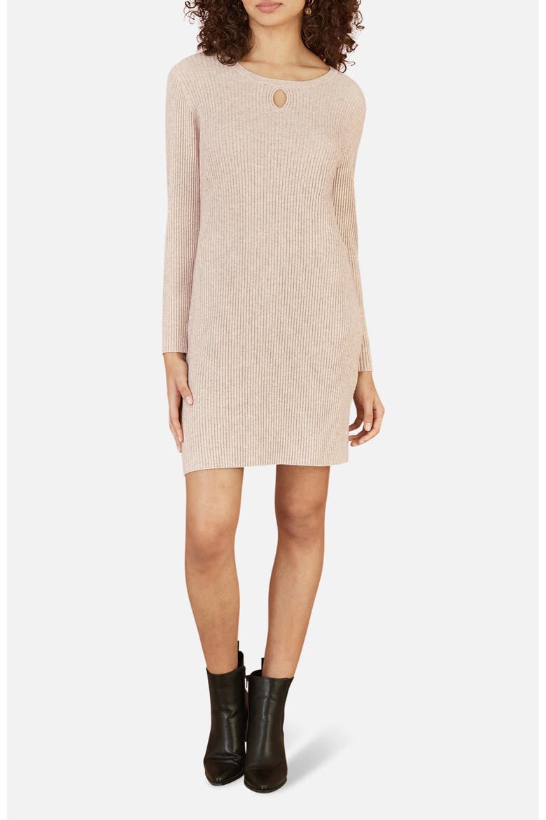 Rib Knit Tunic Dress, Alternate, color, Oatmeal