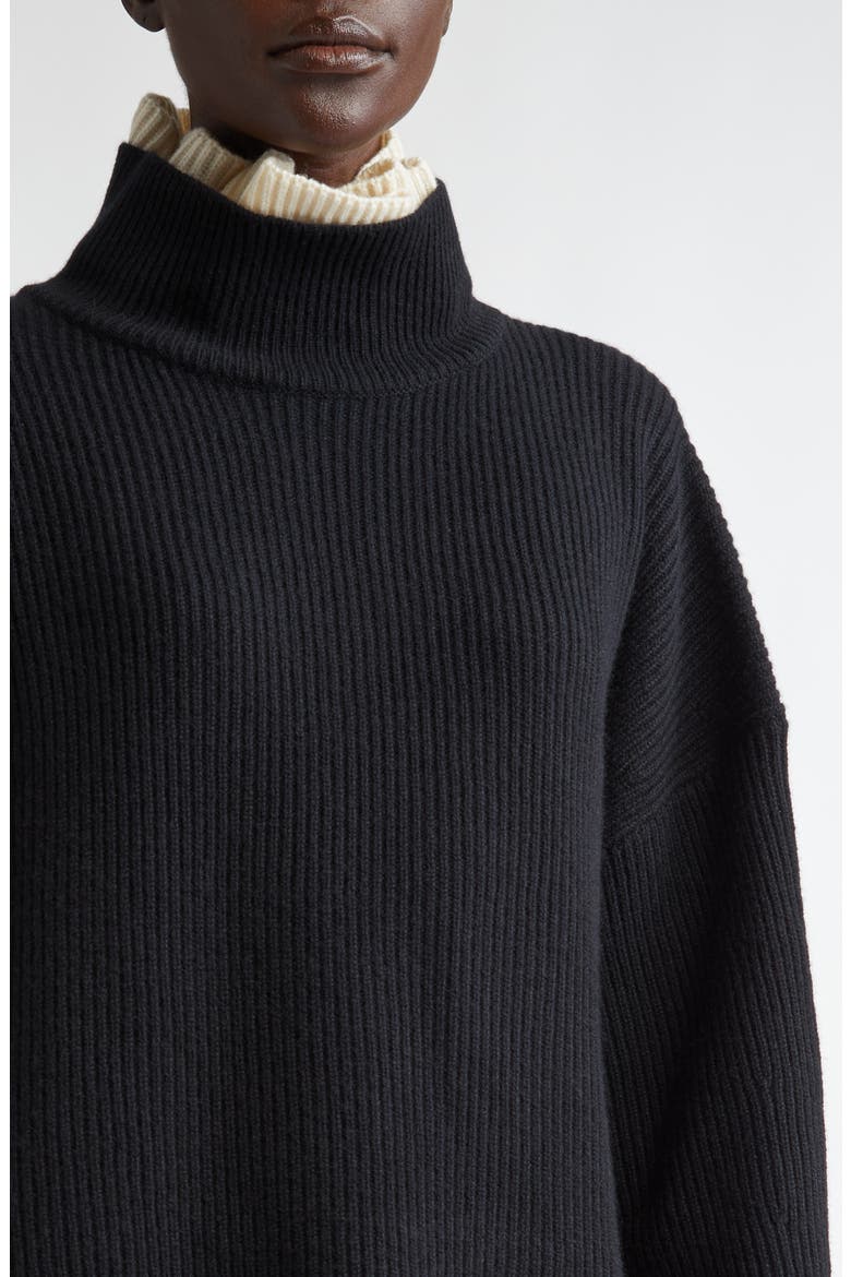 Zoppez Layered Mock Neck Cashmere Sweater, Alternate, color, 000001 BLACK