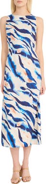 Donna Morgan Keyhole Back Sleeveless Midi Dress