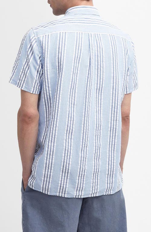 Barbour Stonebay Stripe Short Sleeve Cotton Seersucker Button-up Shirt