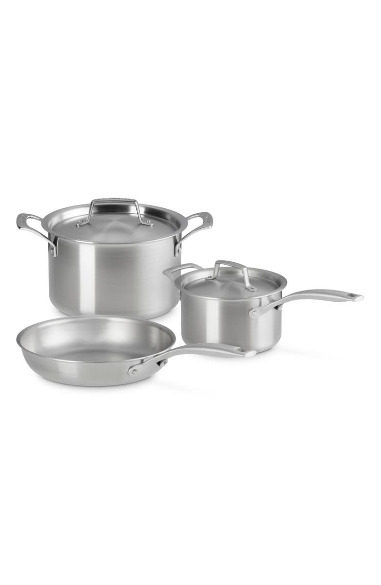Le Creuset Essential Stainless Steel 5-Piece Cookware Set, Main, color,