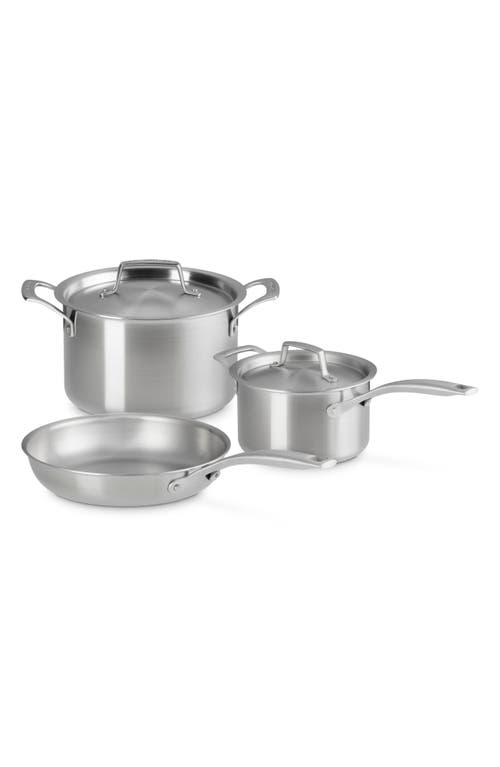 Le Creuset Essential Stainless Steel 5-piece Cookware Set In Stainless Steel