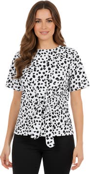 Jessica London Stretch Crepe Tie Waist Top