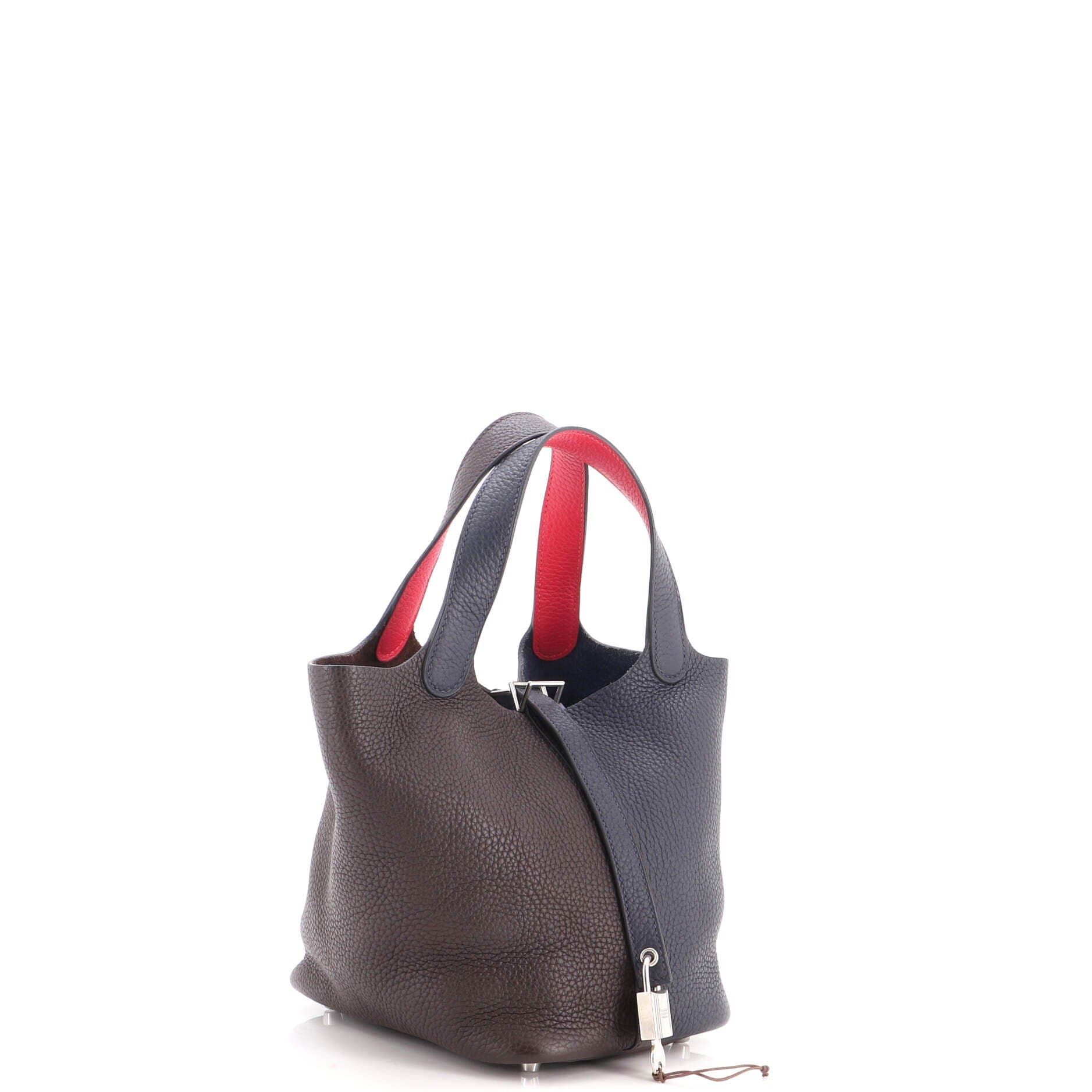 Picotin Lock Bag Tricolor Clemence PM, Alternate, color, Blue