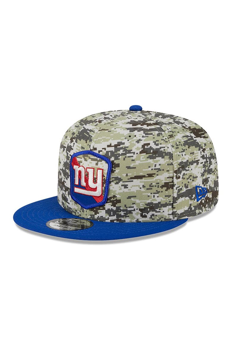 Men's New Era  Camo/Royal New York Giants 2023 Salute To Service 9FIFTY Snapback Hat, Alternate, color, Camo