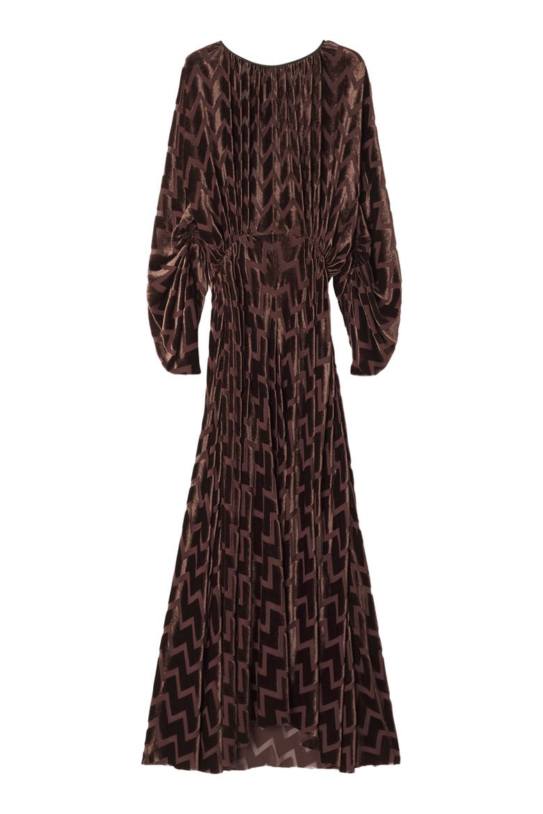 Devoré Velvet Dress, Alternate, color, Mocha