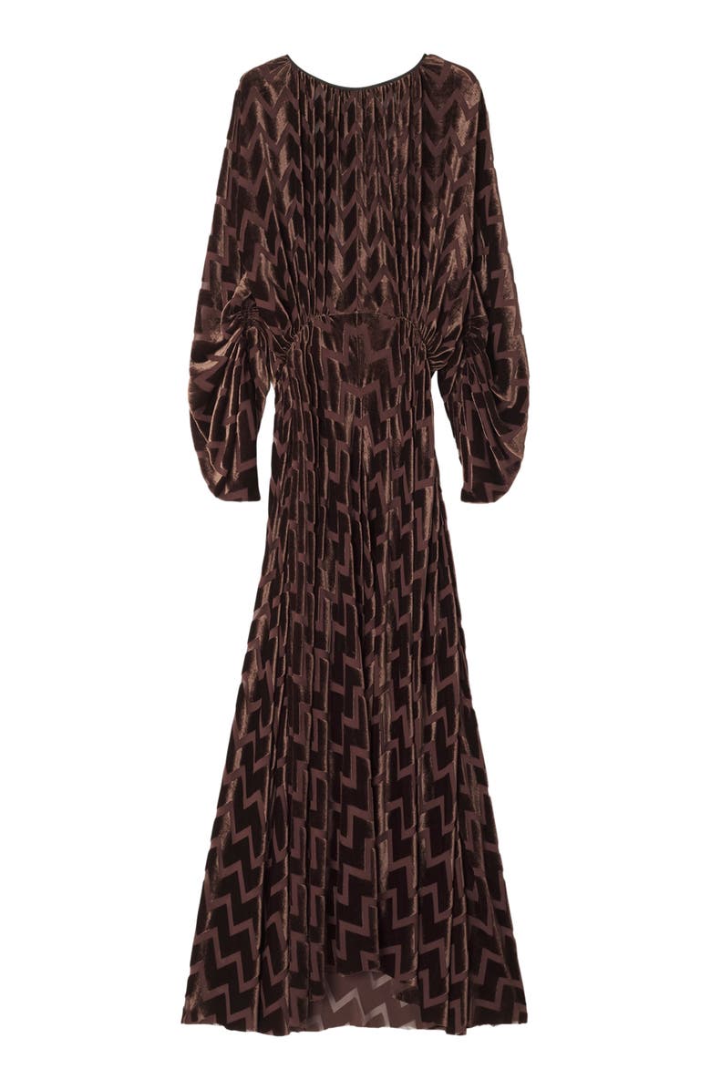 Lanvin Devoré Velvet Dress, Alternate, color, Mocha