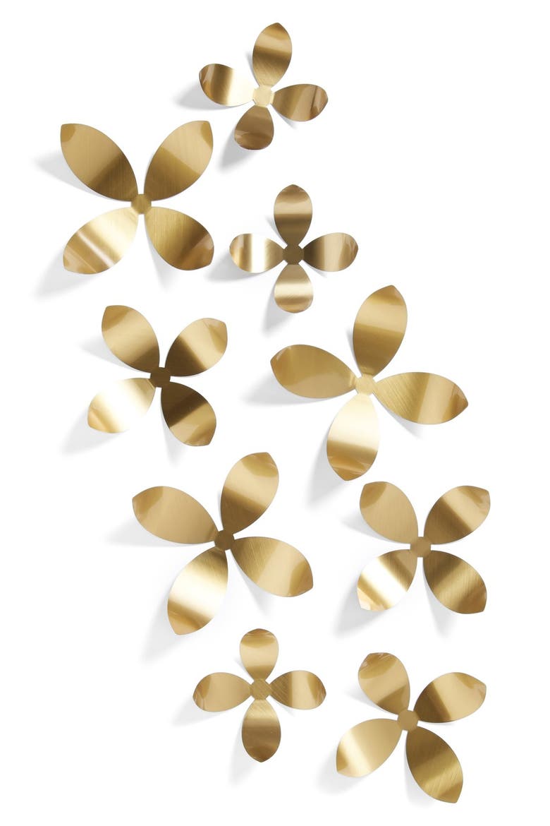 'Wallflower' Wall Art, Main, color, MATTE BRASS