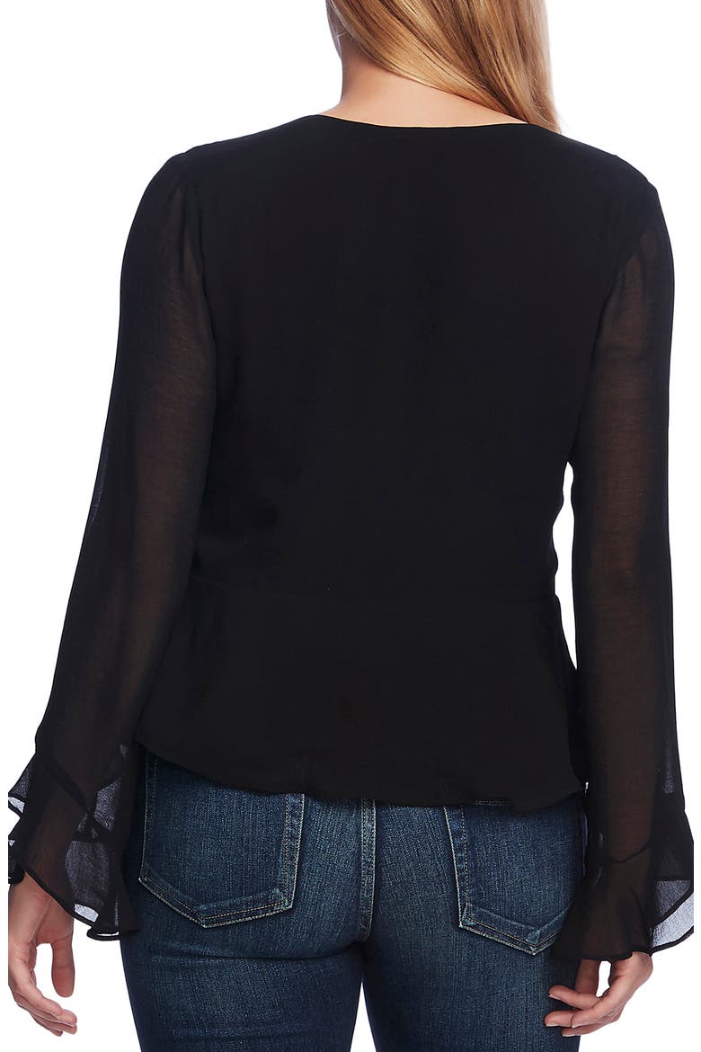 Long Chiffon Sleeve Blouse, Alternate, color, RICH BLACK