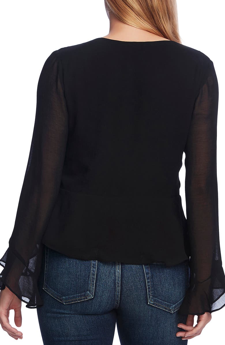 Vince Camuto Long Chiffon Sleeve Blouse, Alternate, color, 
