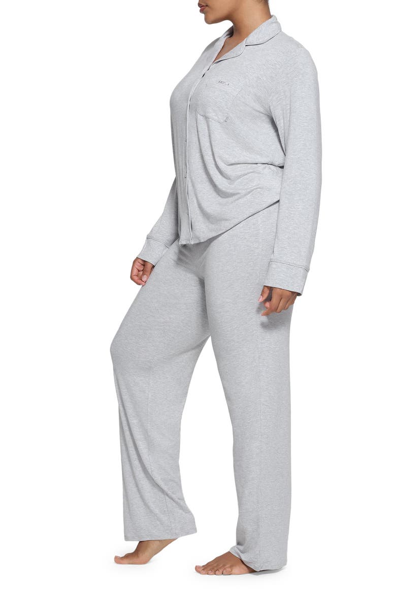 Sleep Long Pajamas, Alternate, color, LIGHT HEATHER GREY