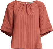 Wit & Wisdom Shirred Bell Sleeve Top