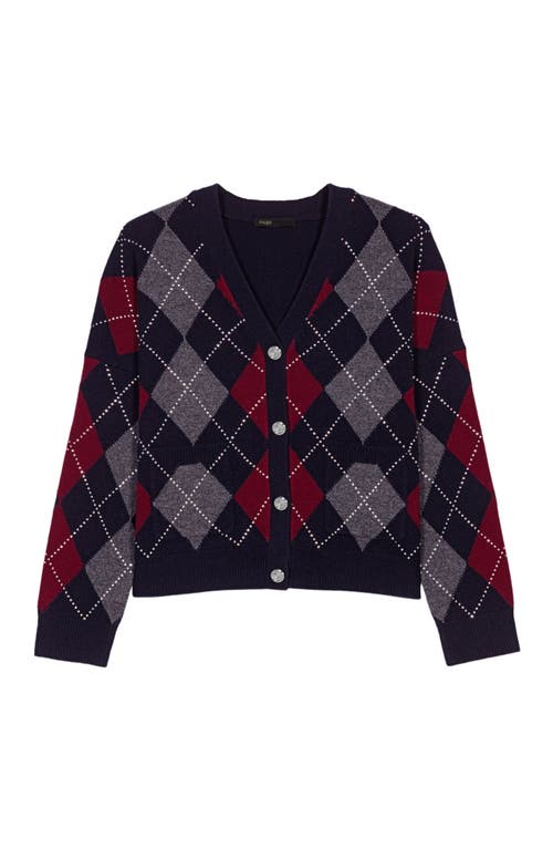 Maje Margayle Wool Rhinestone Cardigan In Multi