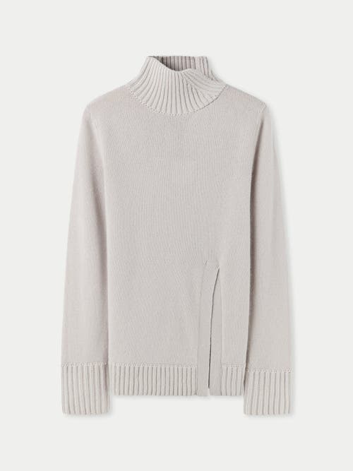 Gobi Mongolian Cashmere Cut-out Cashmere Turtleneck In Gray
